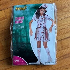 Spirit Zombie Nurse Costume for Kids - White and Red